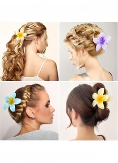 Lesha 4 Pcs Flower Hair Claw Clips for Thick Hair, Strong Hold Nonslip, Cute Large Hair Clips, Hair Accessories for Women  - Image 4