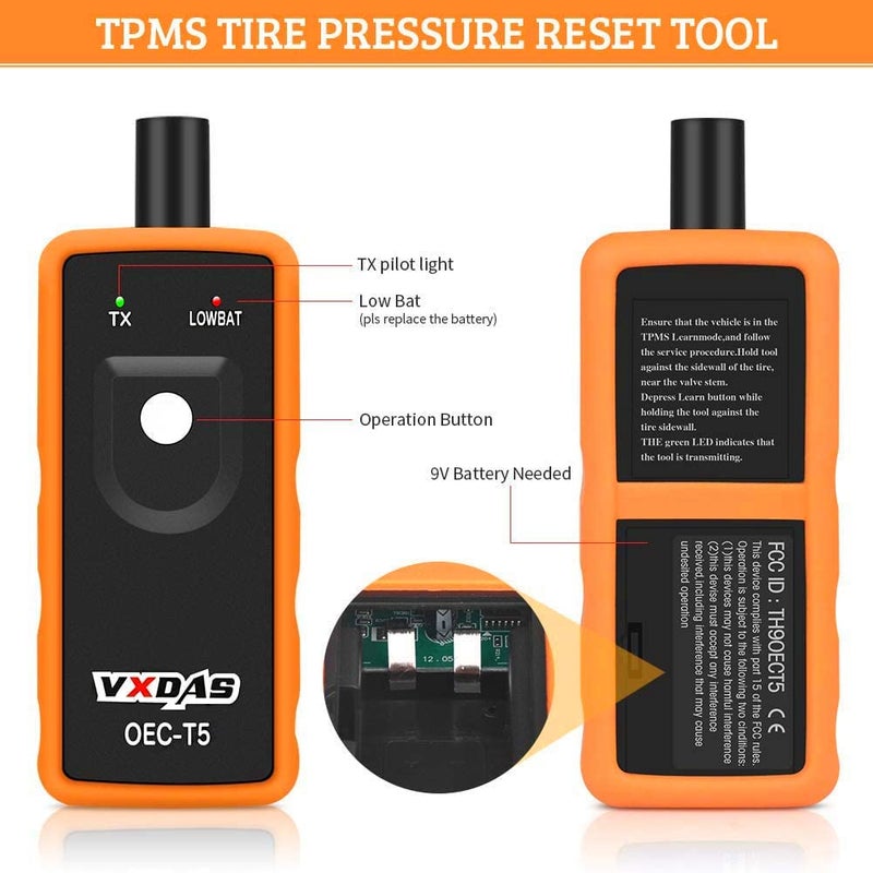 VXDAS TPMS Relearn Tool el-50448 for GM Tire Sensors Pressure Monitor System Reset Tool TPMS Activation Tool OEC-T5 for Buick, Chevy, Cadillac,GMC- 2024 Edition - Image 3