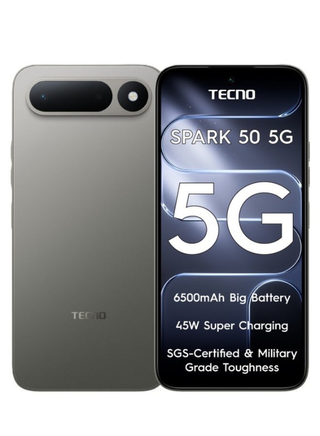 تكنو سبارك 50 5G ثنائي الشريحة 8 جيجابايت رام 256 جيجابايت رمادي تيتانيوم - إصدار الشرق الأوسط - Image 1