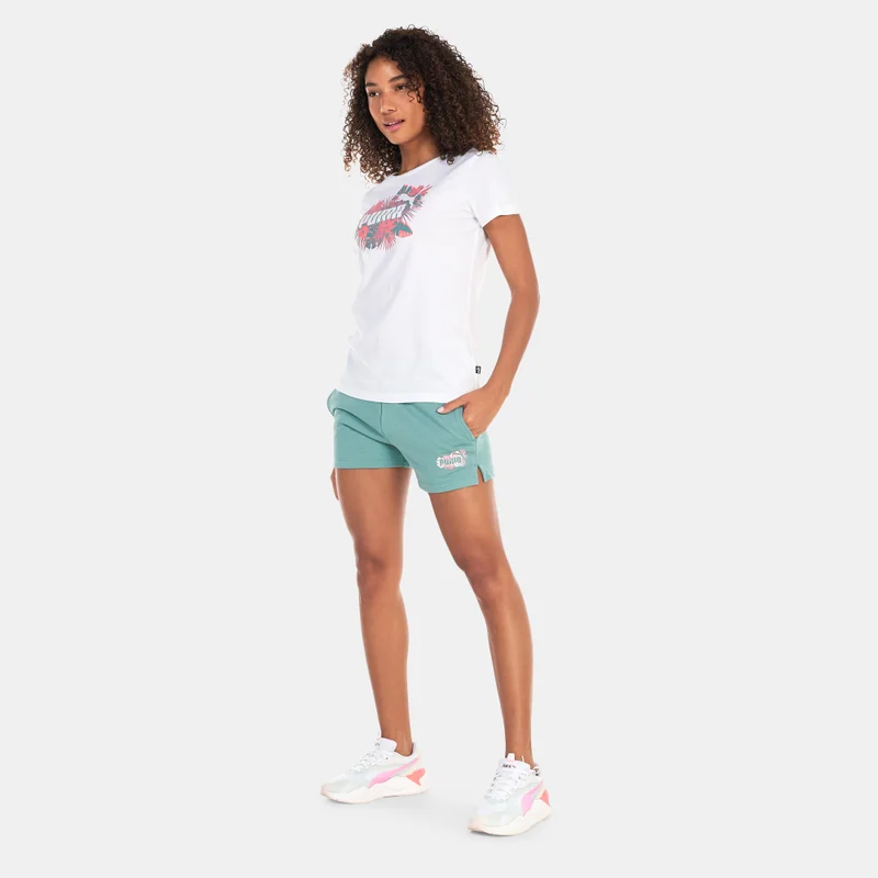 PUMA Women's Essentials+ FLOWER POWER 4-Inch Shorts