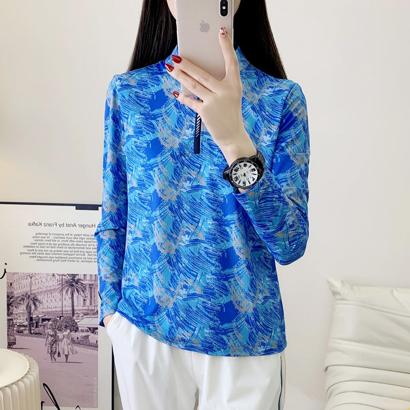 2025 Ice Silk Cool Stretch Quick-Drying Clothes Women''s Spring and Summer New Long-Sleeved Loose Slim Fashion Lightweight Quick-Drying T-Shirt - Image 2