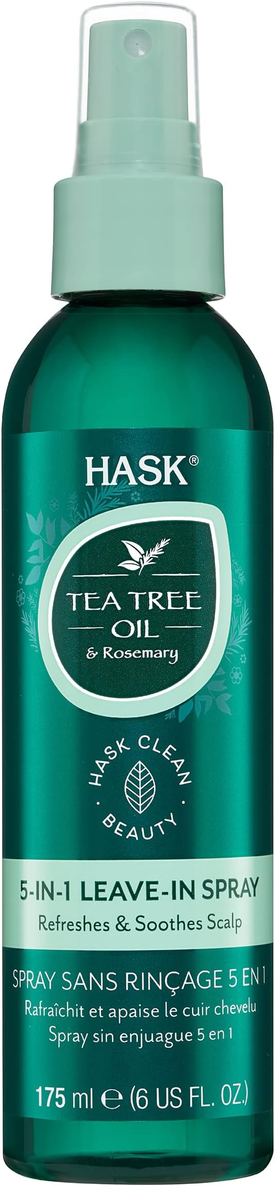 HASK HASK Tea Tree Oil 5in1 LeaveIn Conditioner Soothing and Restoring for All Hair Types colour safe glutenfree sulfatefree parabenfree 1 175mL Bottle  - Image 2
