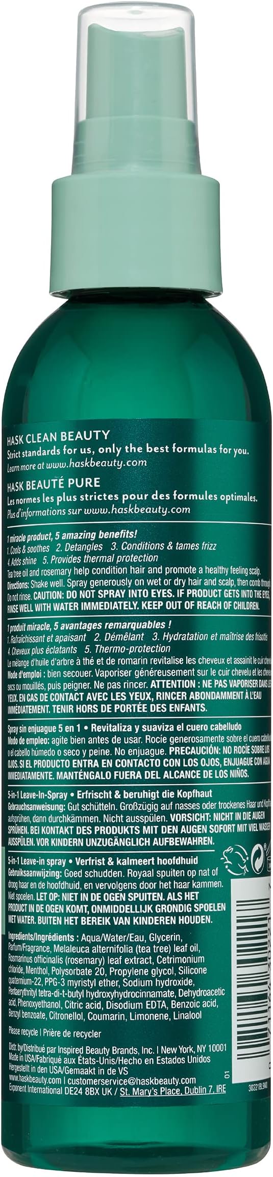 HASK HASK Tea Tree Oil 5in1 LeaveIn Conditioner Soothing and Restoring for All Hair Types colour safe glutenfree sulfatefree parabenfree 1 175mL Bottle  - Image 3