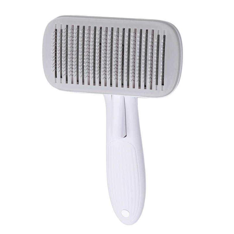 VEDARA Self Cleaning Pet Brush, Fast Hair Removal Comfortable Grip Time Saving Pet Slicker Brush Multifunctional for Home for Dogs (Steel Wire Rubber Head Gray) - Image 3