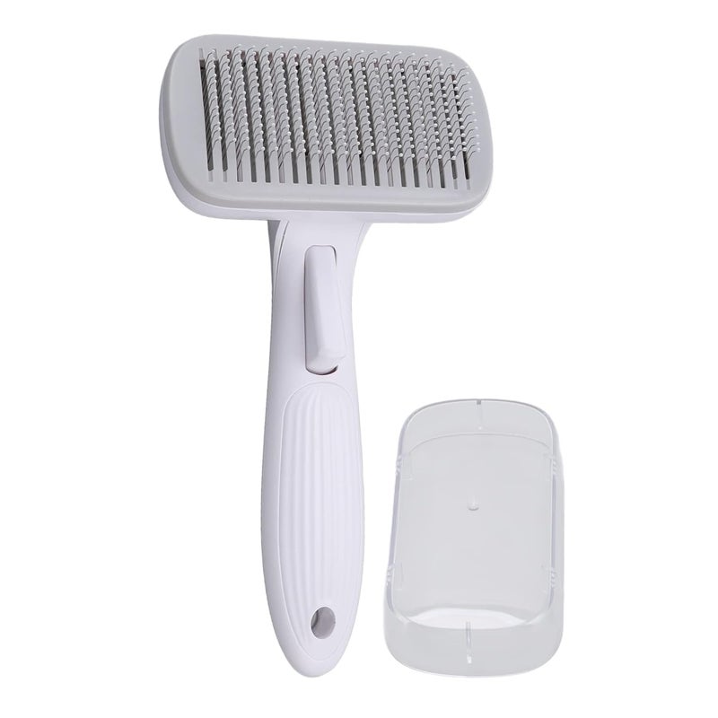 VEDARA Self Cleaning Pet Brush, Fast Hair Removal Comfortable Grip Time Saving Pet Slicker Brush Multifunctional for Home for Dogs (Steel Wire Rubber Head Gray) - Image 1