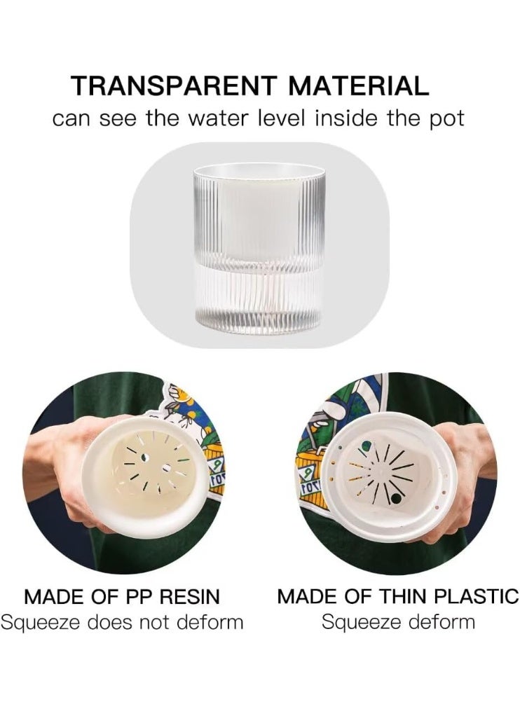 PTTIMFFM 2-Pack Clear Self-Watering Flower Pots with Wick System, Transparent Decorative Planters for Indoor & Outdoor Plants - Image 4