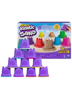 Kinetic Sand Kinetic Sand, Castle Containers 10-Color Pack Colored Sand for Stocking Stuffers, Christmas Gifts, Goodie Bags & More  - Image 1