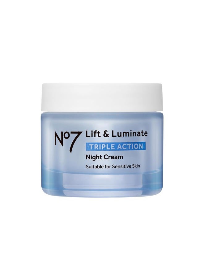 No7 Lift & Luminate Triple Action Night Cream 50ml - Image 1