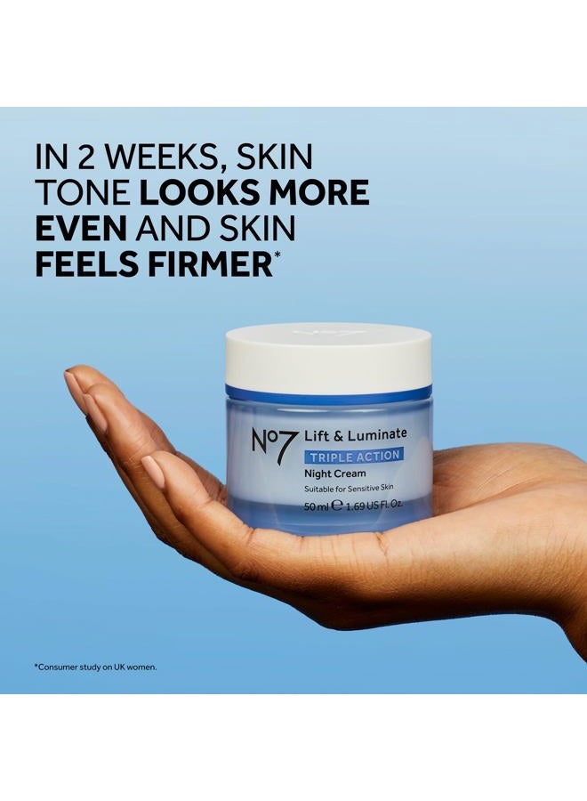 No7 Lift & Luminate Triple Action Night Cream 50ml - Image 4