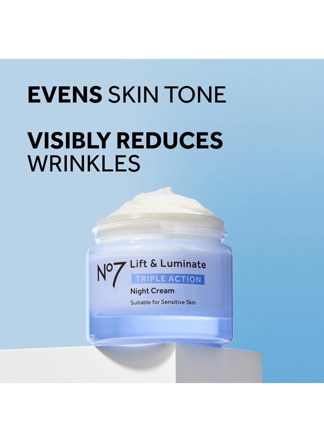 No7 Lift & Luminate Triple Action Night Cream 50ml - Image 2