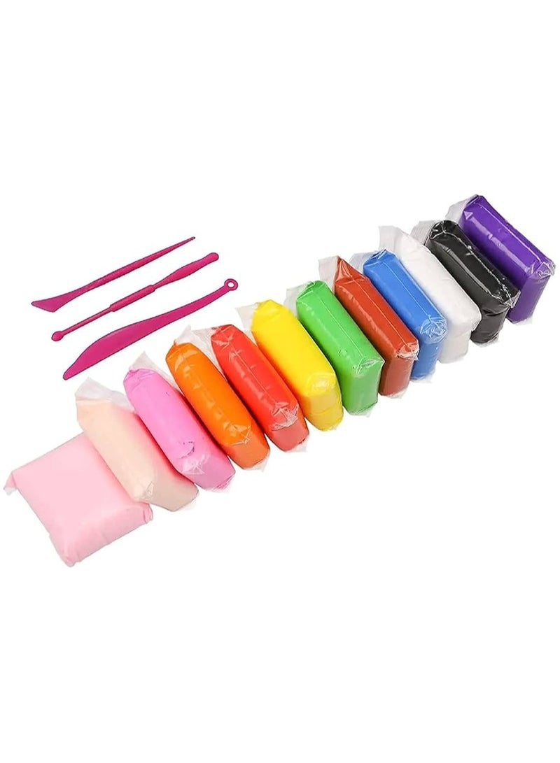 Generic Slym Foam Colorful Modeling Clay Set for Kids with Shaping Tools to Enhance Creativity and Imagination - Made from Child-Safe Materials - 12 pcs - Image 1