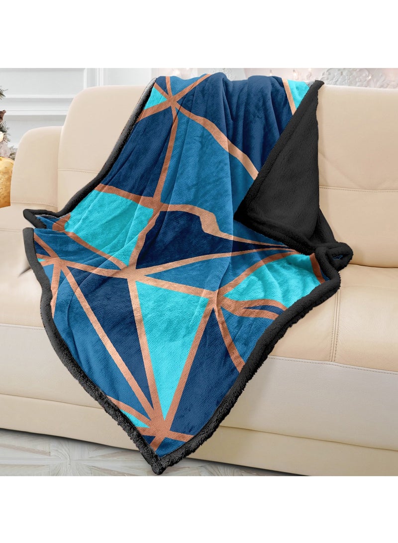 RIZARIES Teal Metallic Bundle of 9 ( 6 covers with fillings, 1 Wall Clock, 1 Rug 5.25x5.22ft, 1 Sofa Throw)  - Image 3