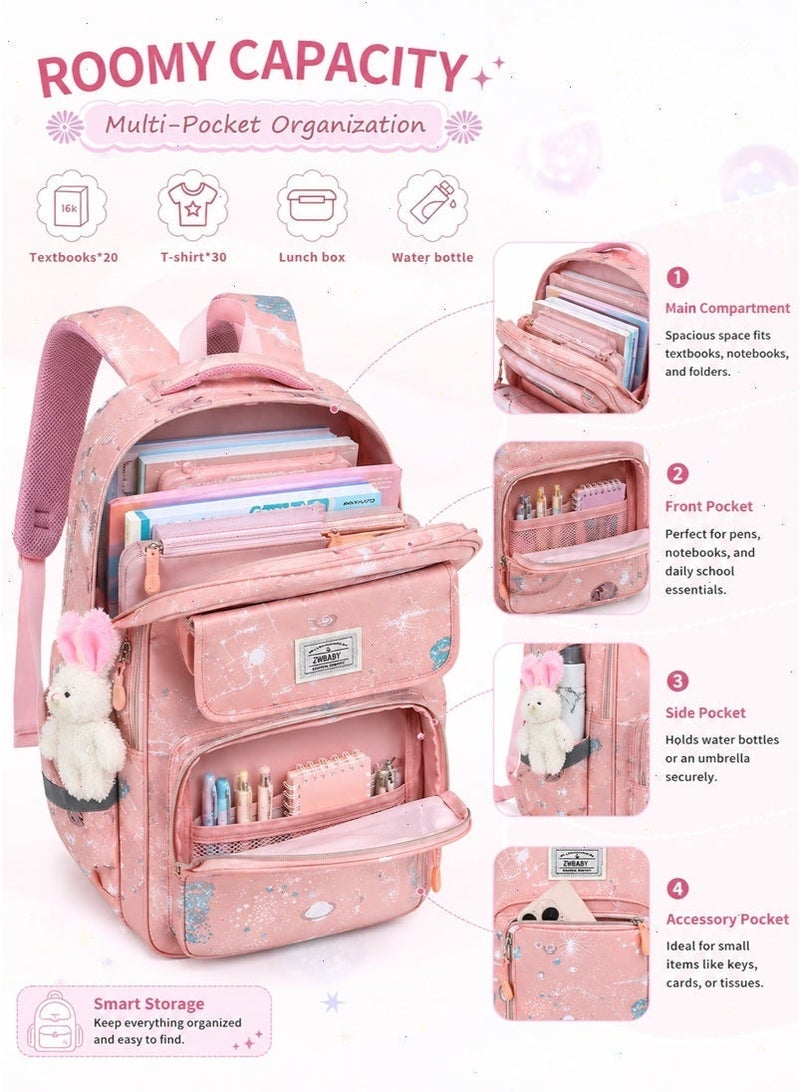 School Bags for Girls, Backpack for Kids Girls, School Bookbag for Elementary, Lightweight Single School Bag for Students - Image 3