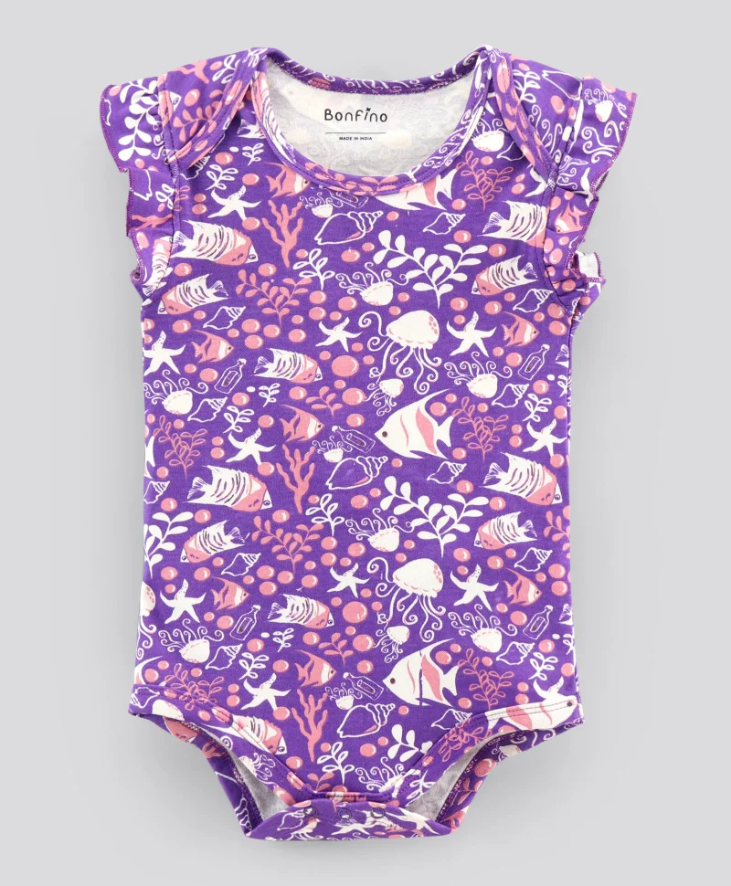 Bonfino Bonfino Half Sleeves Printed Onesies Pack of 3 - Multicolour