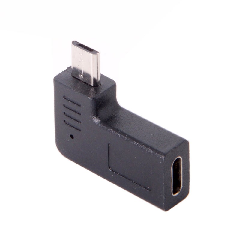 Cablecc USB-C Type-C Female to Micro USB 2.0 5Pin Male Data Adapter 90 Degree Left & Right Angled Type (Left Angled) - Image 4