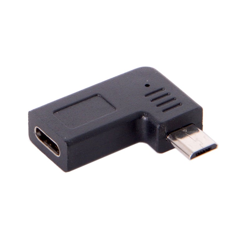 Cablecc USB-C Type-C Female to Micro USB 2.0 5Pin Male Data Adapter 90 Degree Left & Right Angled Type (Left Angled) - Image 3