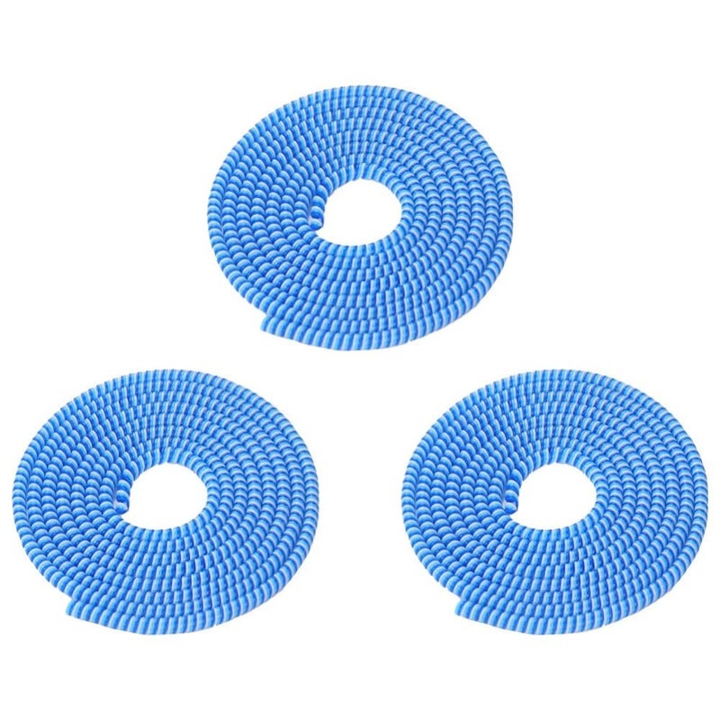 BeFall Ultimate Cable Protector | Spiral Triple Colour 1.5 Meter / 150 cm (3 Pieces) | Plastic Cord Wire Charger Winder for iPhone and Android Charging Cables (Blue) - Image 1