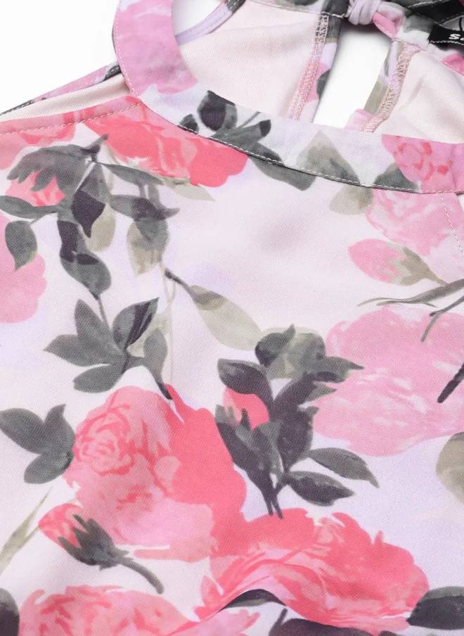 SASSAFRAS Floral Printed Maxi Dress for Women