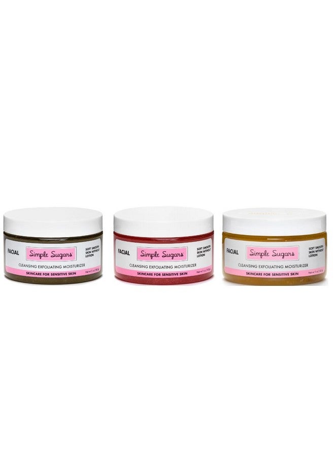 simple sugars Facial Best Sellers Bundle Allnatural Skincare For Sensitive Skin For Eczema Psoriasis Rosacea Dry Skin Combination Skin Green Tea Strawberry Vitamin C - Image 1