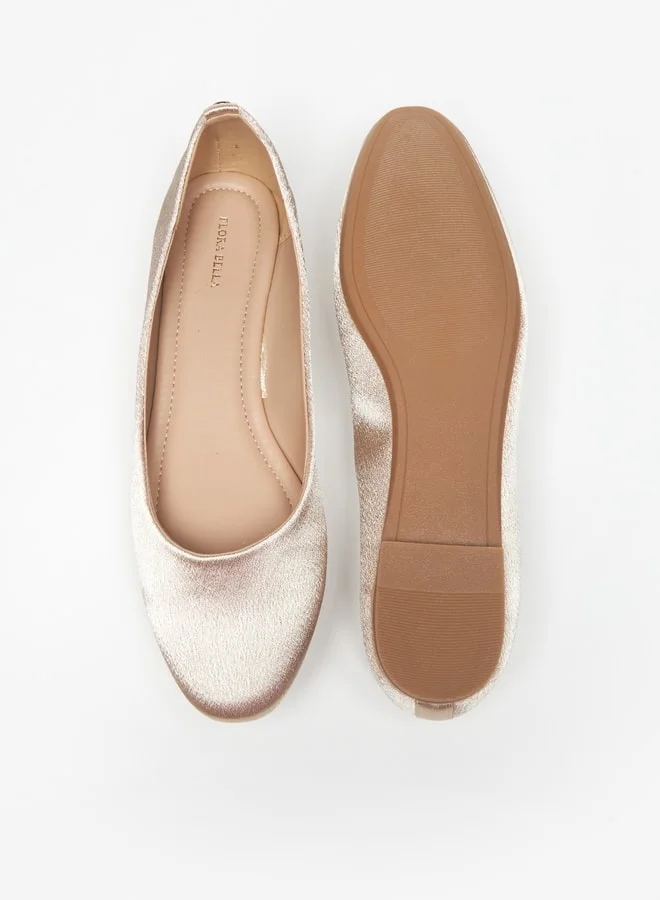 فلورا بيلا Women's Solid Slip-On Round Toe Ballerina Shoes