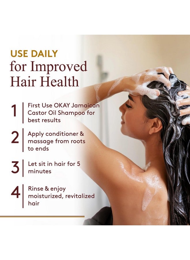 أوكي | بلسم زيت الخروع الجامايكي الأسود | لجميع أنواع الشعر | يُنعش - يُرطب - يُنمّي شعرًا صحيًا | مع زيت الأرغان وزبدة الشيا | خالٍ من البارابين والسيليكون والكبريتات، لون أصفر باهت، ١٢ أونصة - Image 5