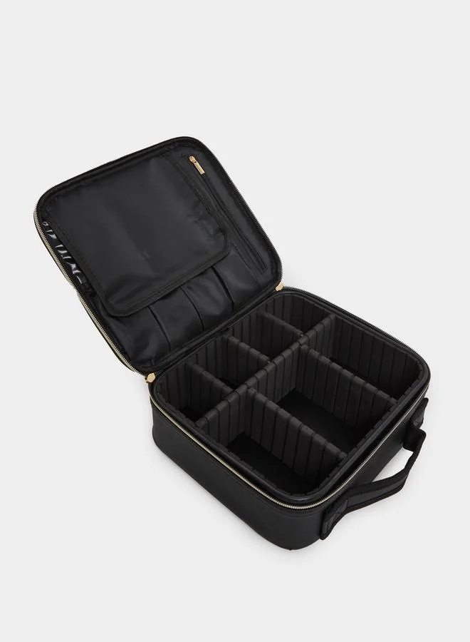 Styli  Styli Women Black Zip Around Wash Bag for Women | Best Price UAE