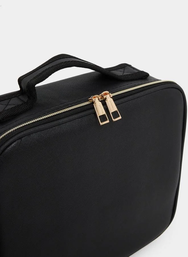 Styli  Styli Women Black Zip Around Wash Bag for Women | Best Price UAE
