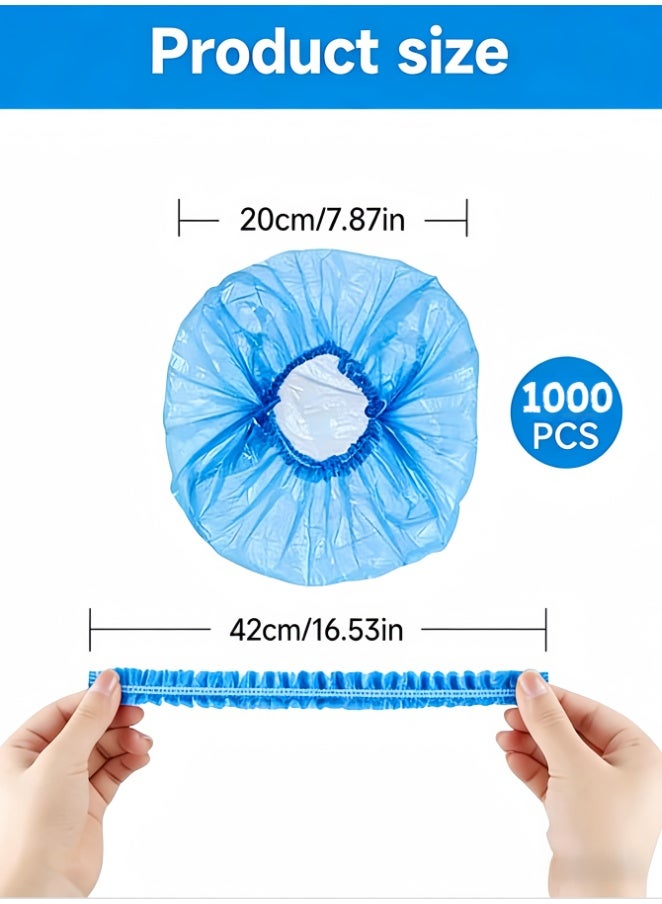 1000 PCS Shower Cap Disposable, Bath Caps Thick Waterproof High Density Elastic Big Hair Caps for Women, Men, Travel Spa, Hotel, Hair Salon, Home Use (Blue) - Image 2