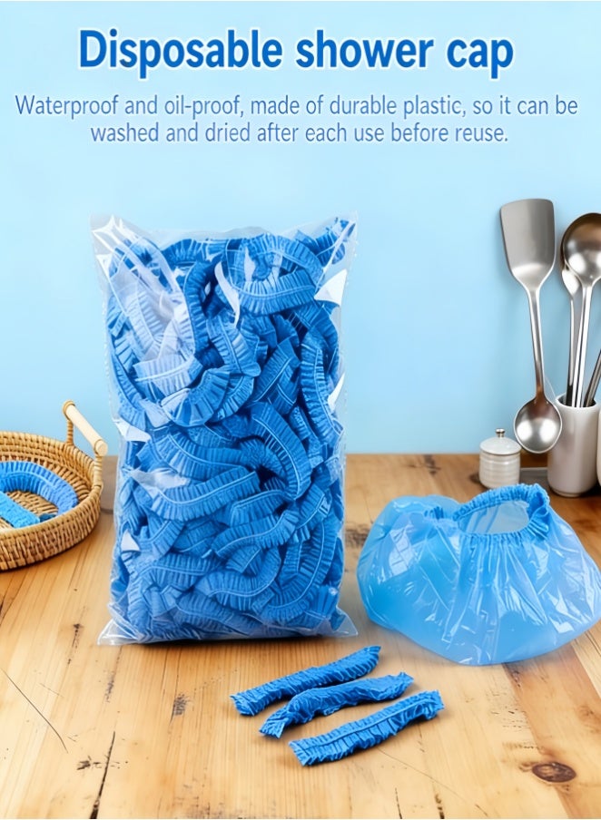1000 PCS Shower Cap Disposable, Bath Caps Thick Waterproof High Density Elastic Big Hair Caps for Women, Men, Travel Spa, Hotel, Hair Salon, Home Use (Blue) - Image 3