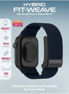Moxedo Moxedo Hybrid Fit-Weave Nylon Braided Band Adjustable Replacement Strap Compatible for iWatch and Whoop 4.0 Wearable Health and Fitness Tracker - Blue  - Image 5