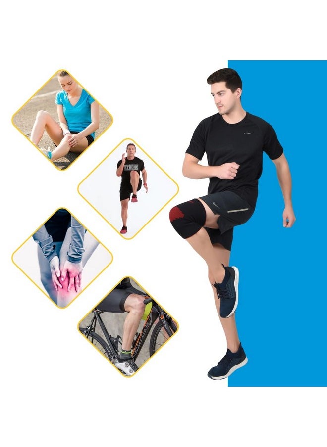 AccuSure - AccuSure Knee Brace Compression Sleeve- Best Support for Arthritis, ACL, Gym, Running, Basketball, Meniscus Tear, Sports, Joint Pain Relief, Injury Recovery For Men, Women| single - Image 1