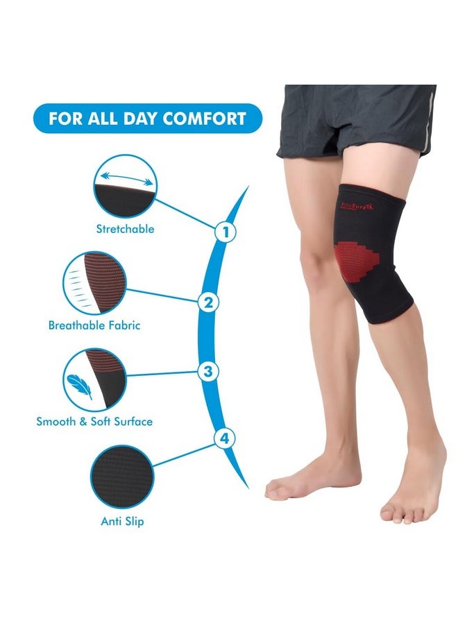 AccuSure - AccuSure Knee Brace Compression Sleeve- Best Support for Arthritis, ACL, Gym, Running, Basketball, Meniscus Tear, Sports, Joint Pain Relief, Injury Recovery For Men, Women| single - Image 1