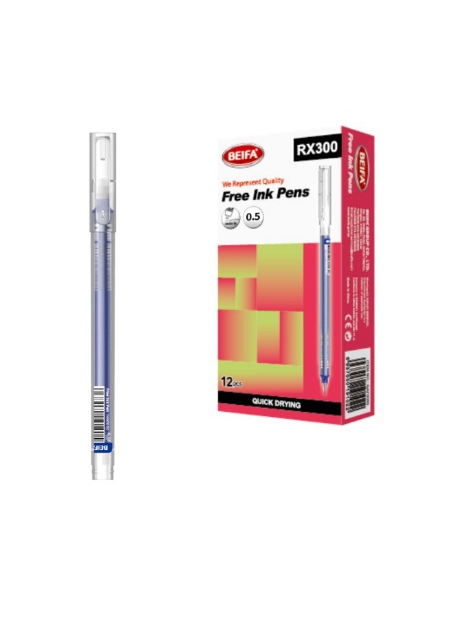 Beifa  ink Pen  quick dry 0.38 mm blue model RX300-02B7