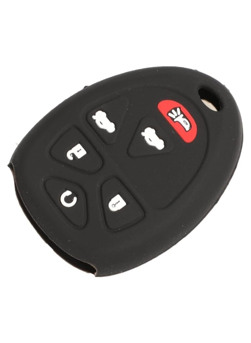 بيعتكلها غطاء حماية حامل الجلد لمفتاح السيارة عن بعد بدون مفتاح من السيليكون متوافق مع شيفروليه تاهو 900 ترافيرس جي إم سي يوكون 2007 بويك إتش إتش آر كاديلاك بونتياك ساتورن (6 أزرار) - Image 4