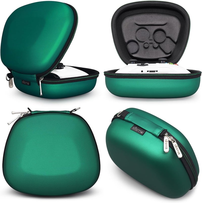 sisma Travel Case Compatible with Official Xbox Series X/S & Core Wireless Controller Hard Shell Storage Case Home Safekeeping Carrying Bag Deluxe Green Special Edition - Image 3