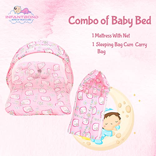 Infantbond Born Baby Mattress with Net & Sleeping Bag(Blue)(0-6 Months) (Blue) - Image 2
