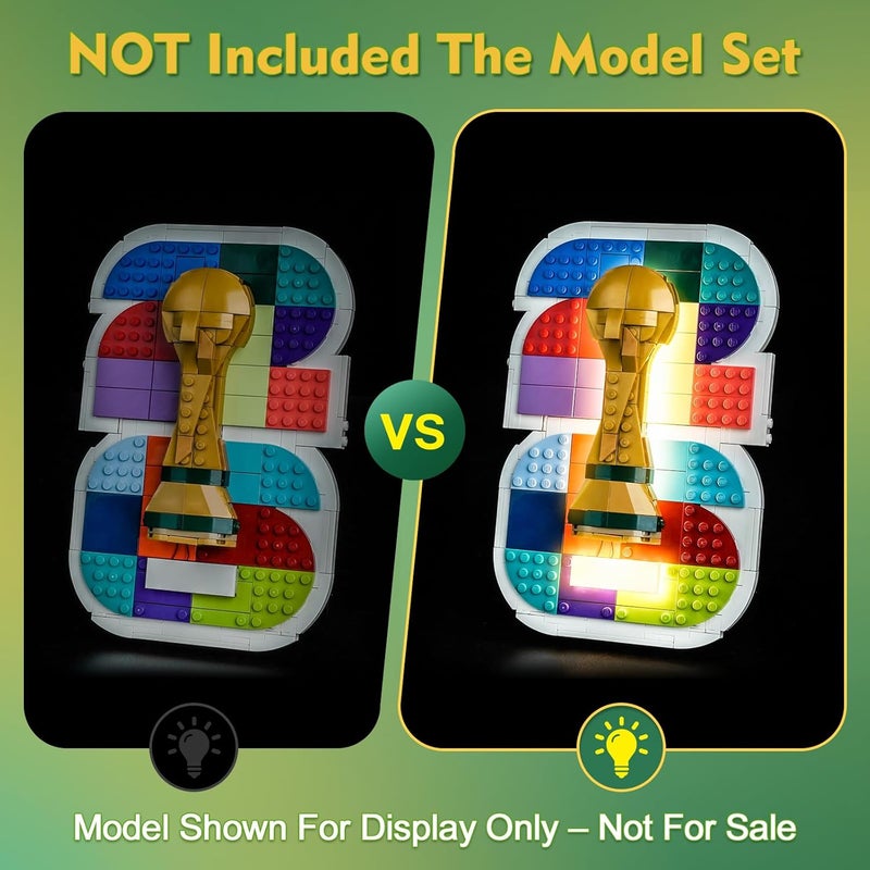 LocoLee Light Kit for LEGO 43032 FIFA World Cup 2026 Emblem - LED Lighting Accessories - Image 4