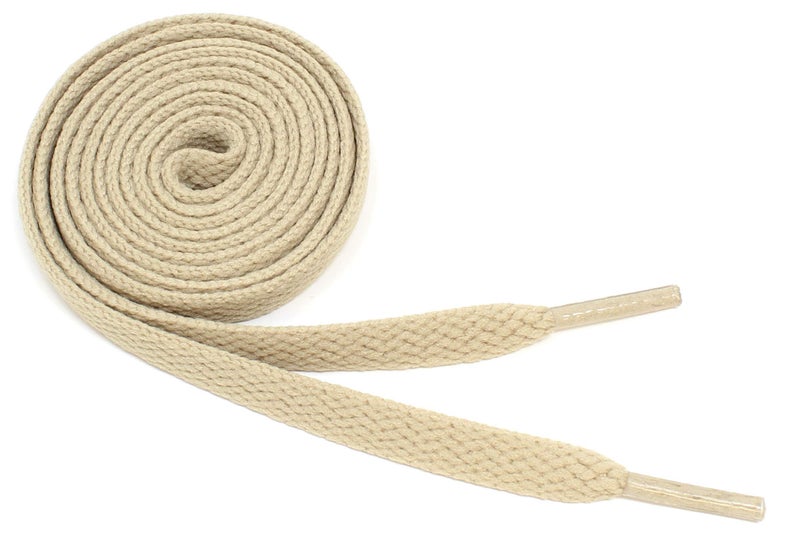 BCB Wear Flat Shoelaces 5/16" Wide Solid Colors Several Lengths For Sneakers and Shoes (Khaki-27) - Image 2