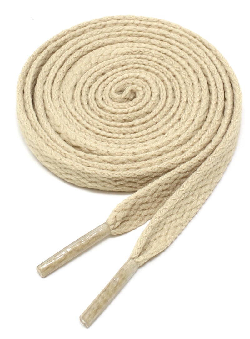BCB Wear Flat Shoelaces 5/16" Wide Solid Colors Several Lengths For Sneakers and Shoes (Khaki-27) - Image 1