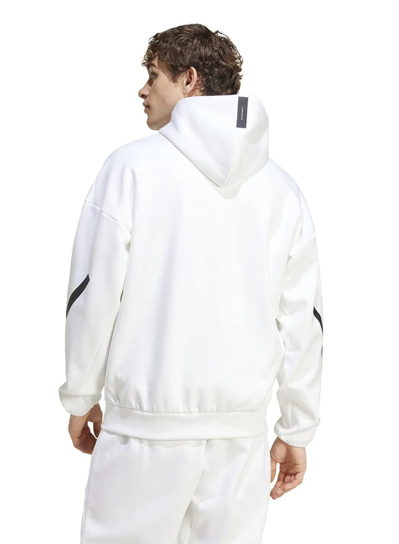 Adidas M Z.N.E. Fz White Training Track Tops For Men XS