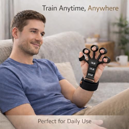 PulGos 𝐂𝐨𝐦𝐛𝐨 - Push Up Board & Finger Grip Strengthener, 𝟐-𝐢𝐧-𝟏 Full Body Exercise Kit Finger Stretcher with Adjustable 𝐖𝐫𝐢𝐬𝐭 𝐒𝐭𝐫𝐚𝐩 for Flexibility | Gym Equipment for Home Workout - Image 4