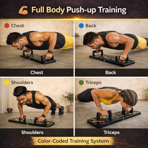 PulGos 𝐂𝐨𝐦𝐛𝐨 - Push Up Board & Finger Grip Strengthener, 𝟐-𝐢𝐧-𝟏 Full Body Exercise Kit Finger Stretcher with Adjustable 𝐖𝐫𝐢𝐬𝐭 𝐒𝐭𝐫𝐚𝐩 for Flexibility | Gym Equipment for Home Workout - Image 3