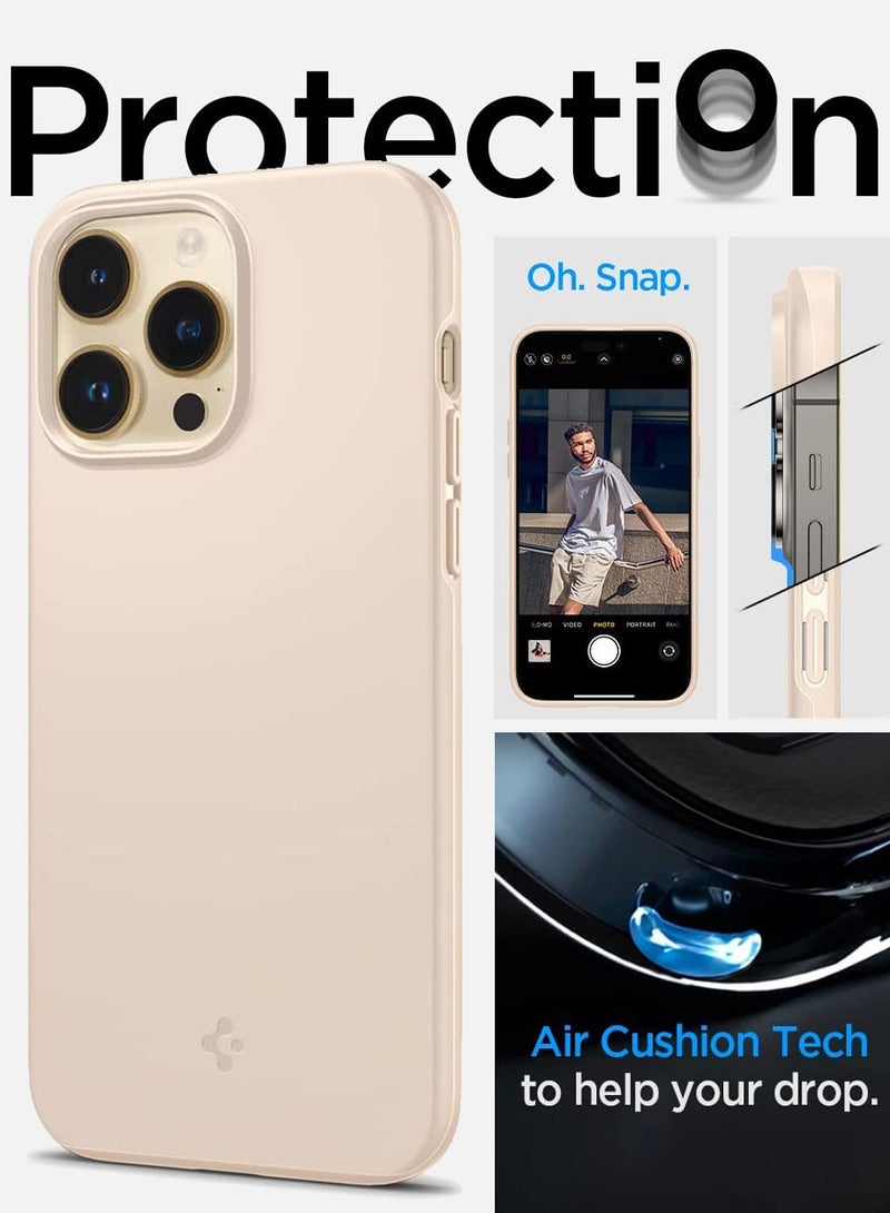 Spigen Thin Fit iPhone 14 Pro Case Cover - Sand Beige - Image 5