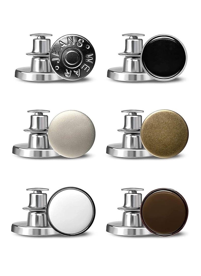 Y&D Alloy Jeans Waist Adjustment Buttons, Instant Set Perfect Fit Button, Can be Applied to Materials, Easy Use, No Sew Needed, Tools Required, 8PCS  - Image 1