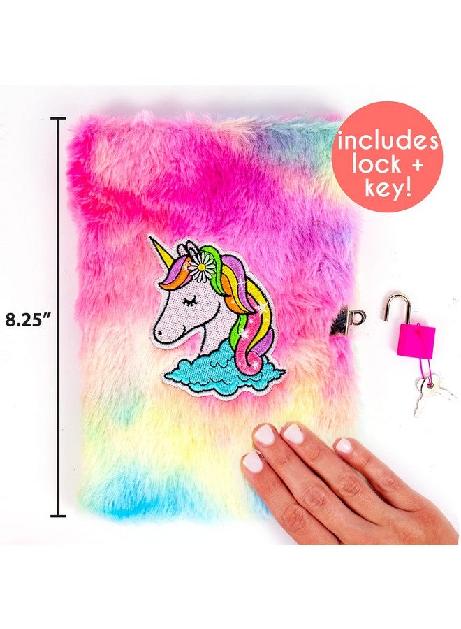 Just My Style Just My Style Tie-Dye Fuzzy Diary by Horizon Group USA, Hardcover Diary with Lock & Key, Decorate with 300+ Stickers, Includes Pen with Fuzzy Cap & Soft Tie-Dye Cover, Multi (207906J)  - Image 5