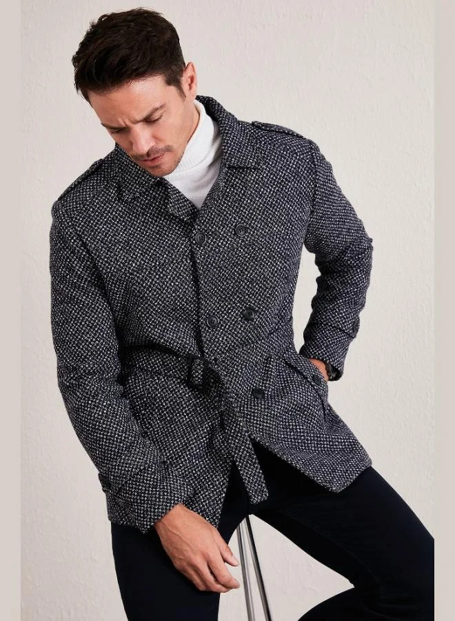 Buratti  Buratti Slim Fit Pocketed Cotton Cashmere Coat Men's COAT 5841015 for Men | Best Price UAE