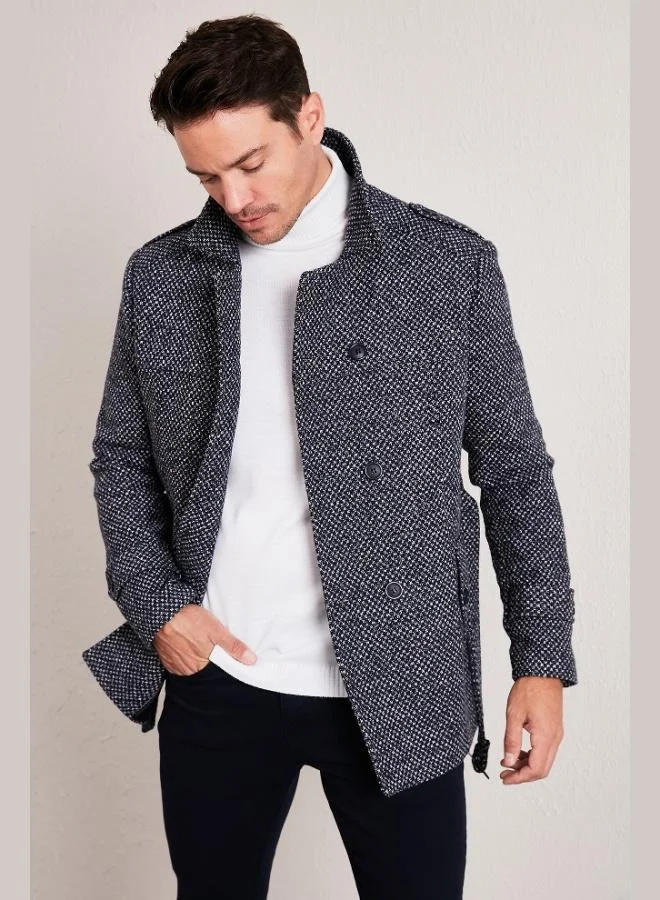 بوراتي معطف قطن كشمير بقصة ضيقة وجيوب رجالي بوراتي