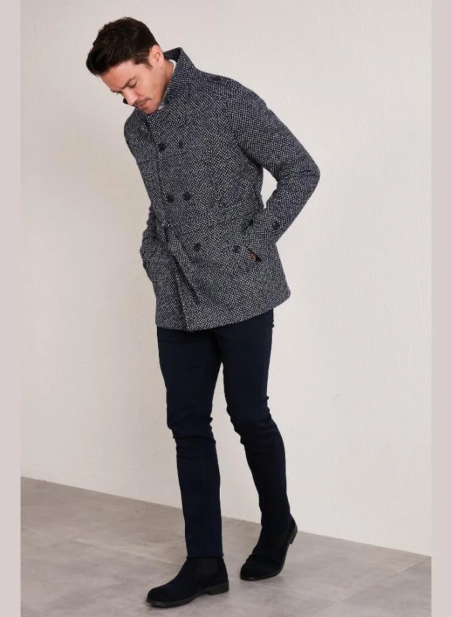 Buratti  Buratti Slim Fit Pocketed Cotton Cashmere Coat Men's COAT 5841015 for Men | Best Price UAE