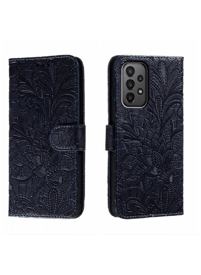 اس-توب جراب لهاتف Samsung Galaxy A24 5G جراب هاتف جلدي قلاب منقوش عليه زهور الدانتيل - Image 1
