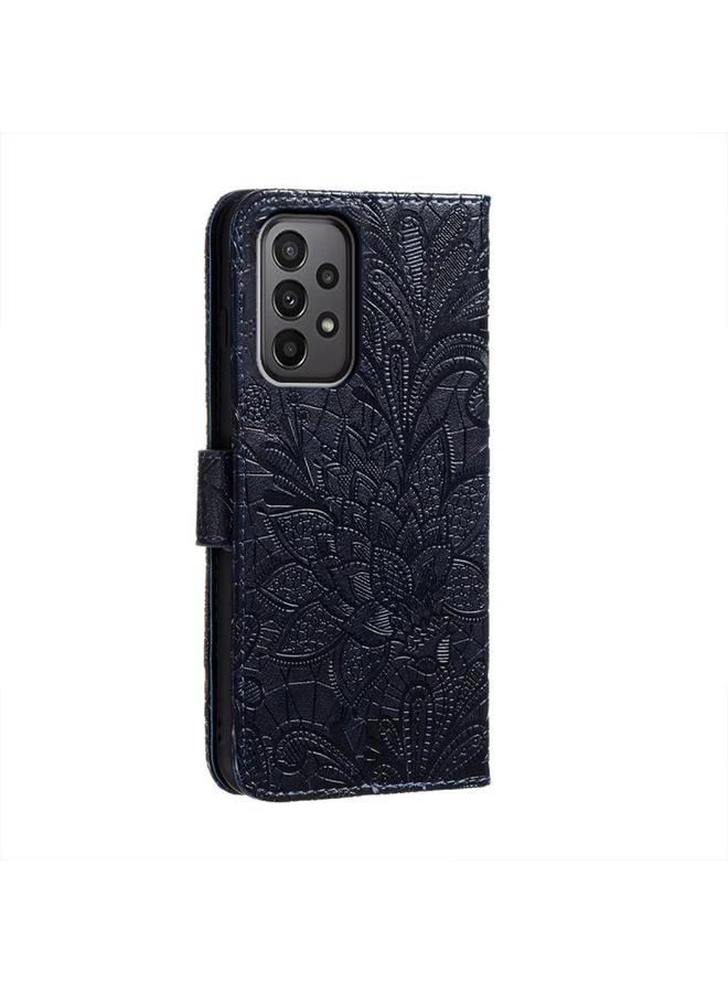 اس-توب جراب لهاتف Samsung Galaxy A24 5G جراب هاتف جلدي قلاب منقوش عليه زهور الدانتيل - Image 3